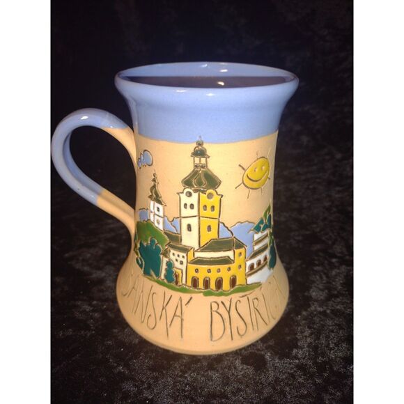 Banska Bystrica Slovakia Handmade Pottery Coffee Tea Travel‎ Souvenir Cup Mug - Picture 1 of 9